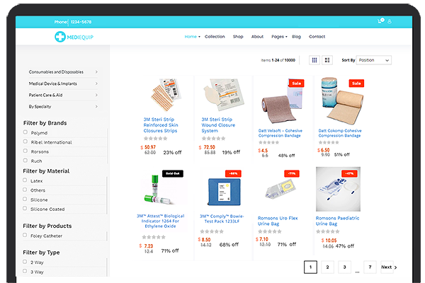 User Interface of Magento-based Medical Supply Store User Interface of Medical Supply Store