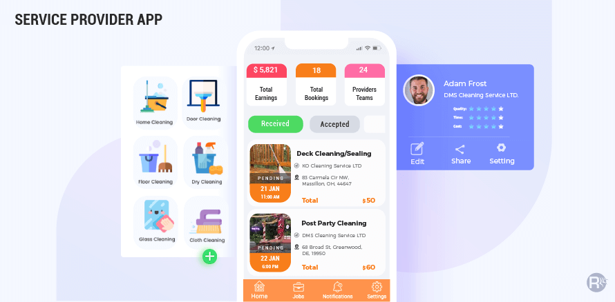 Service Provider App- Features On-Demand App- Service Provider App Features