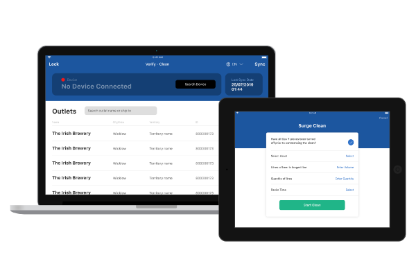 Beer-Line-Cleaning-Monitoring_Solution-Screen 1 Draught Line Cleaning Verification Application Dashboard