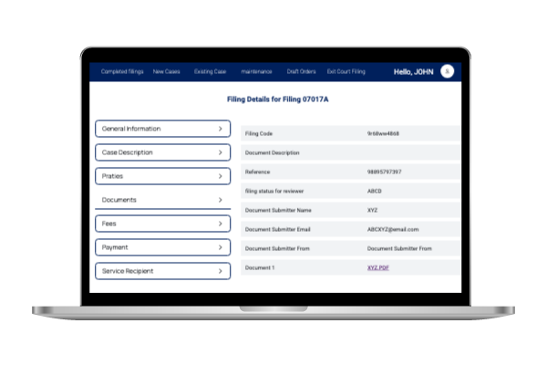 Development of reusable UI component for US court efilling web app Development of reusable UI component for US court efilling web app