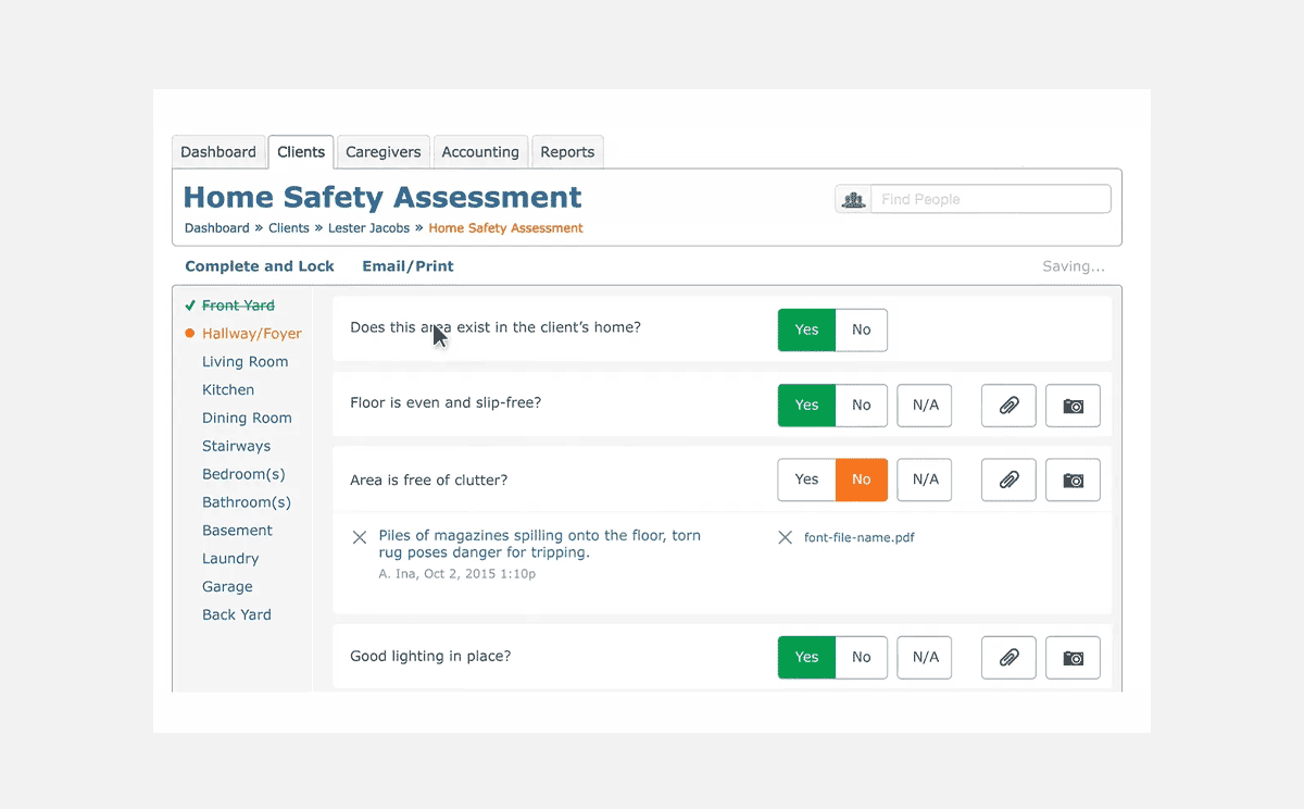 Homecare Provider Portal - project snapshot 1