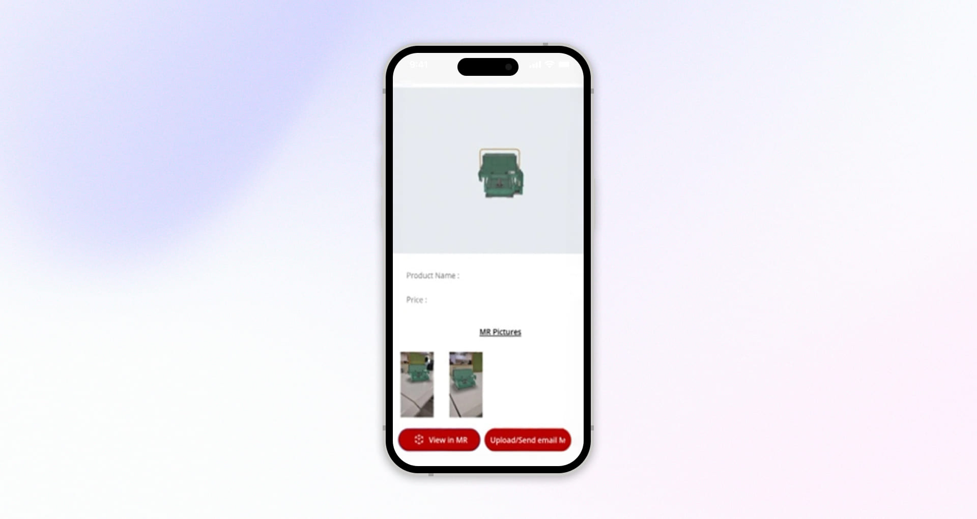 Power Apps Based Machinery Product 3D Visualization App Screen
