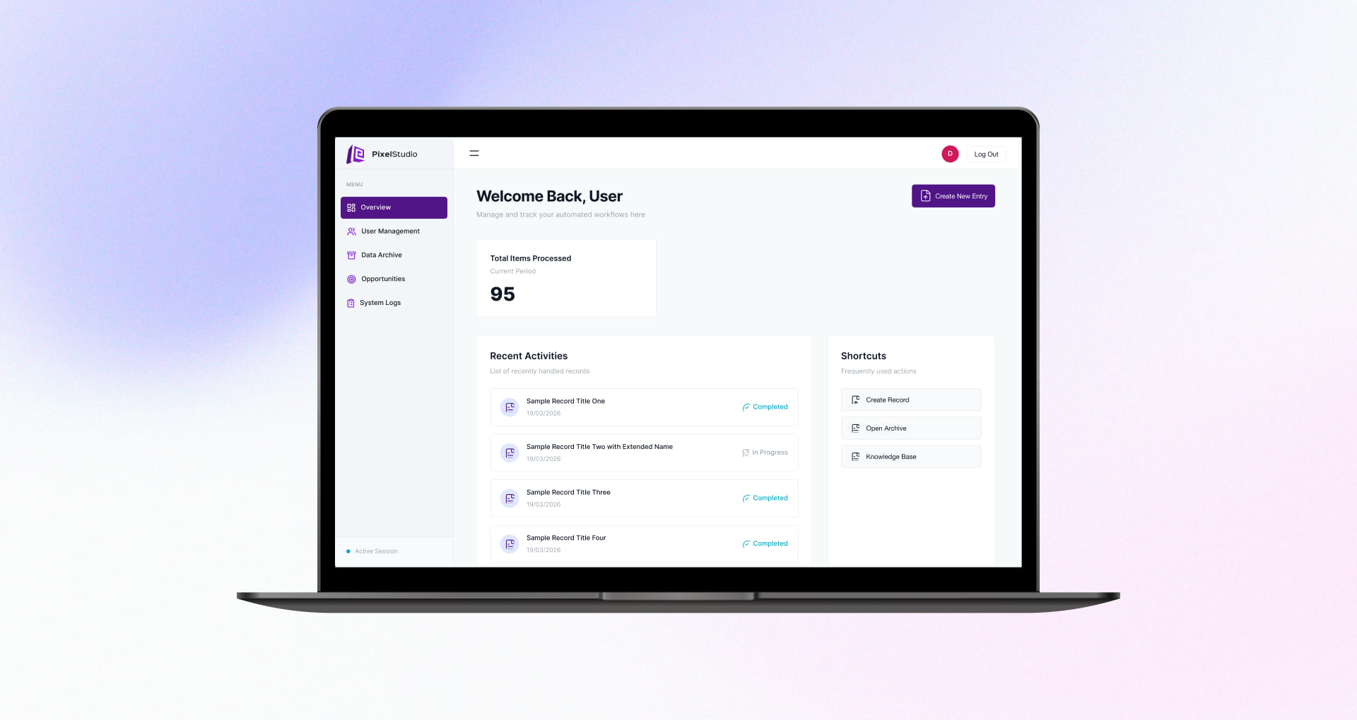 RFP platform dashboard