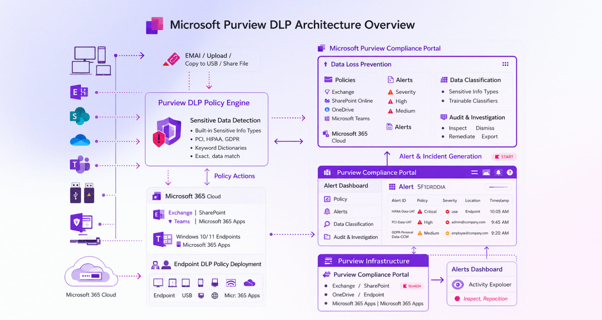 Microsoft DLP Architecture Diagram
