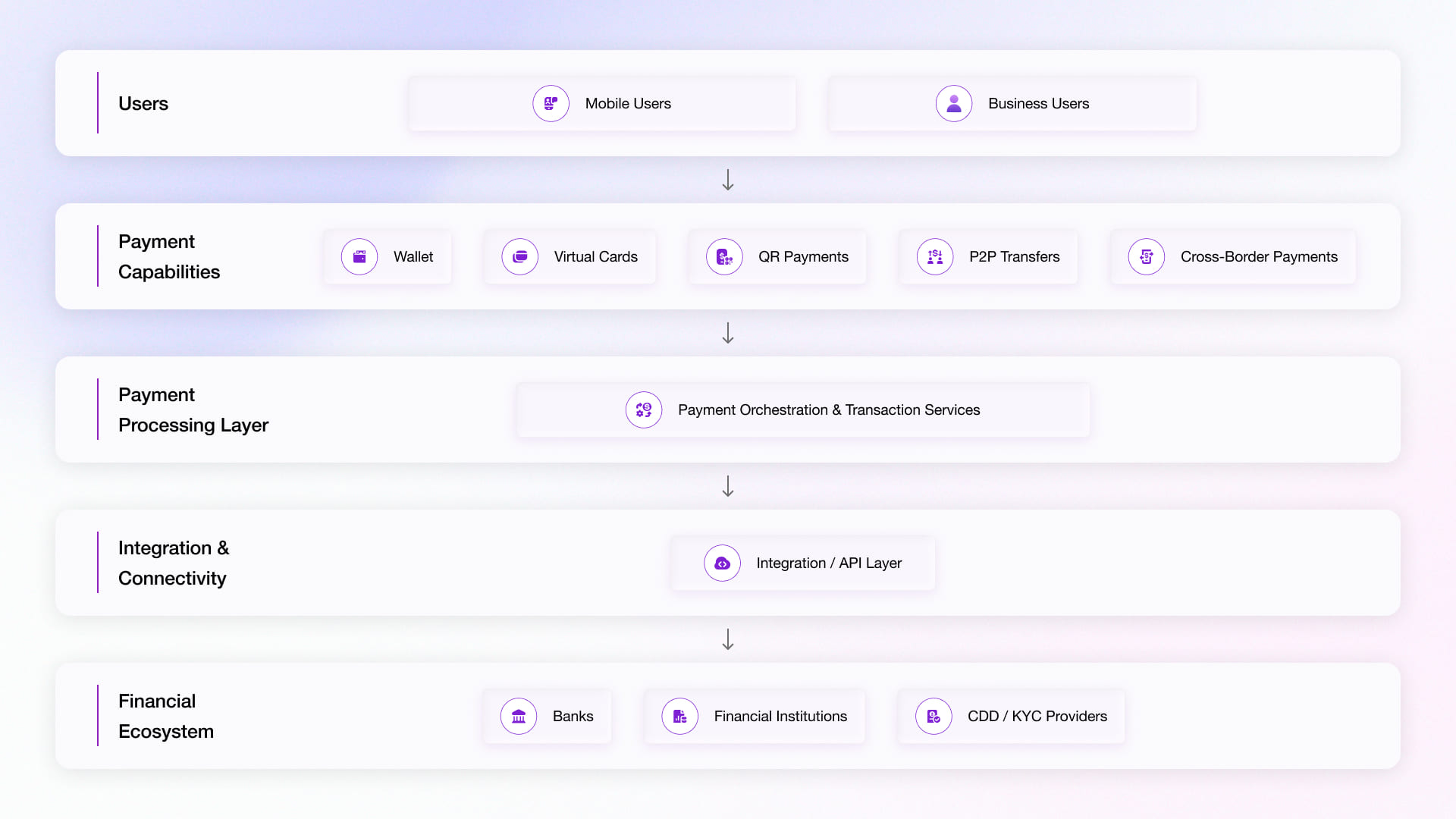 Digital payments platform architecture